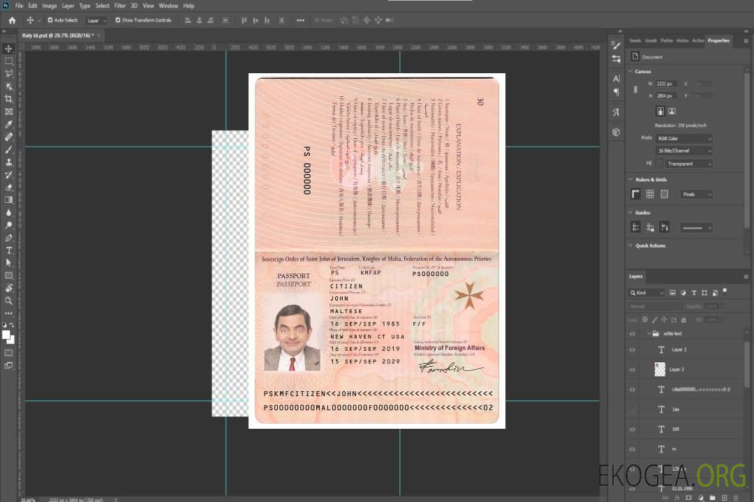 Passeport de MALTE 2019-présent template Passeport de MALTE 2019-présent template
